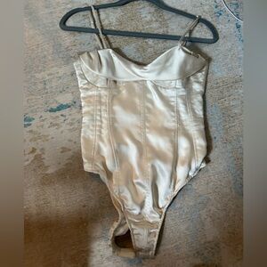 CREAM SATIN BODYSUIT